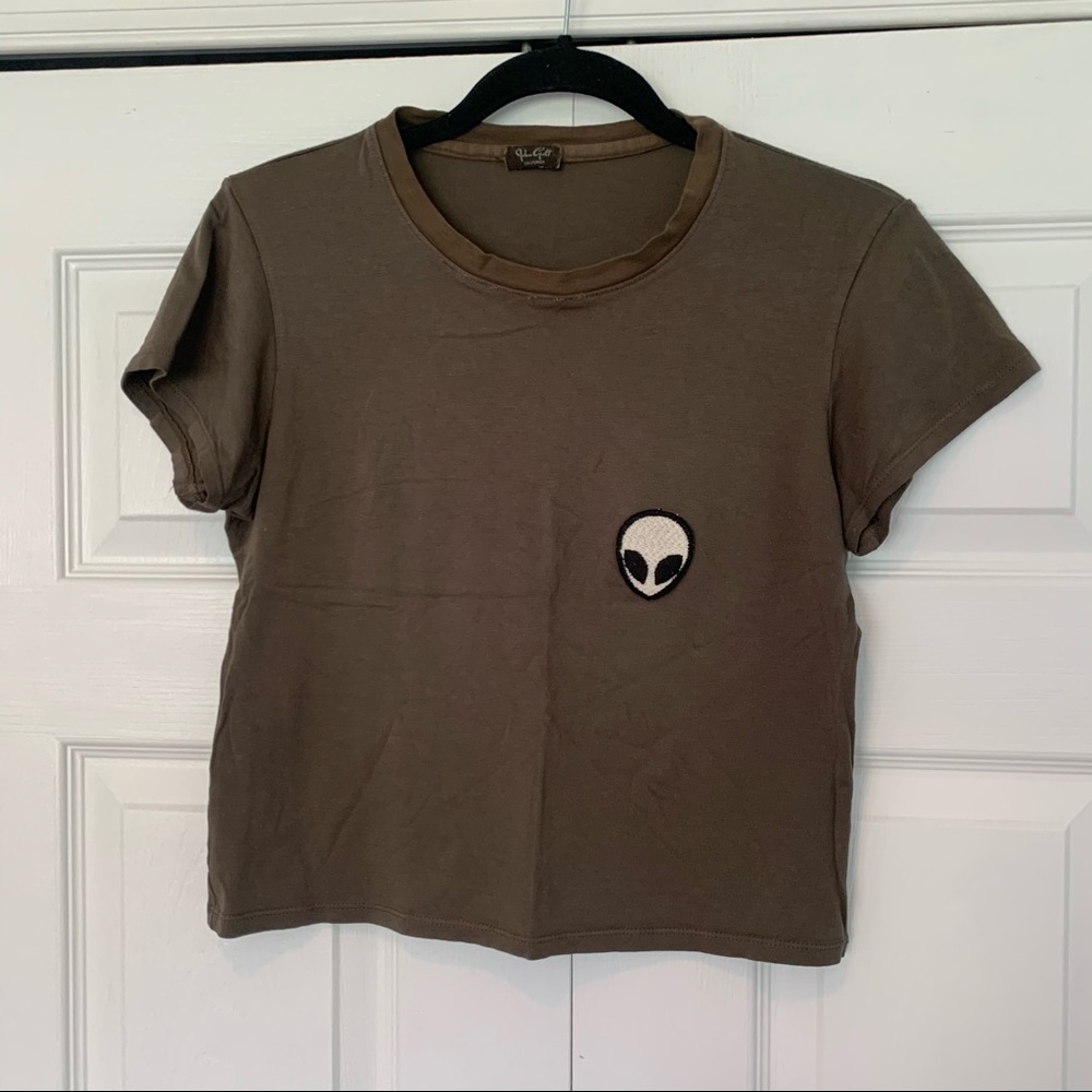 JOHN GALT - army green alien tshirt